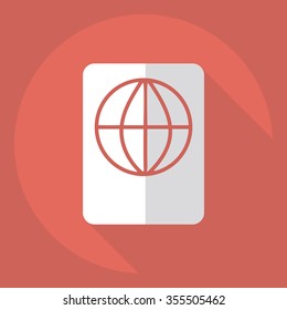 Flat modern design with shadow  Icon ticket