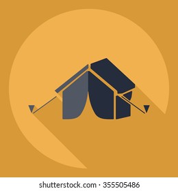 Flat modern design with shadow  Icon tent