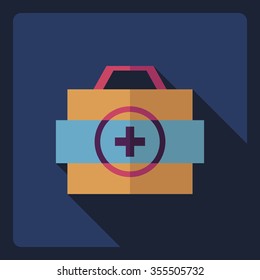 Flat modern design with shadow  Icon medicine