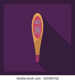 Flat modern design with shadow  Icon thermometer