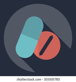 Flat modern design with shadow  Icon pills