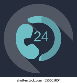 Flat modern design with shadow  Icon Phone 24