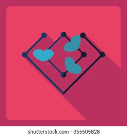 Flat modern design with shadow  Icon heart organ