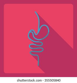 Flat modern design with shadow  Icon intestines