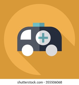 Flat modern design with shadow  Icon ambulance