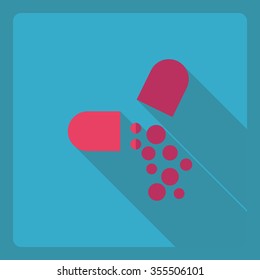 Flat modern design with shadow Icon medicament
