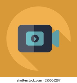 Flat modern design with shadow Icon video camera
