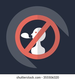 Flat modern design with shadow Icon  symbol ban talk