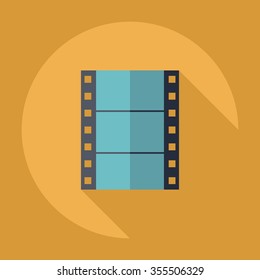Flat modern design with shadow Icon reel of film