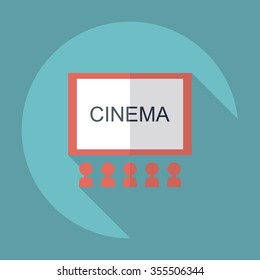 Flat modern design with shadow Icon  cinema