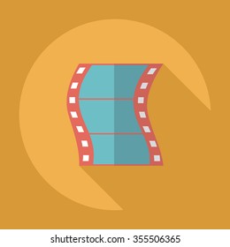 Flat modern design with shadow Icon reel of film
