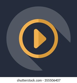 Flat modern design with shadow Icon  symbol play
