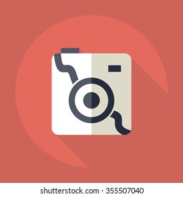 Flat modern design with shadow Icon camera