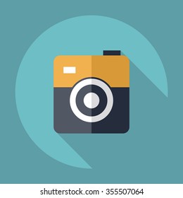 Flat modern design with shadow Icon camera