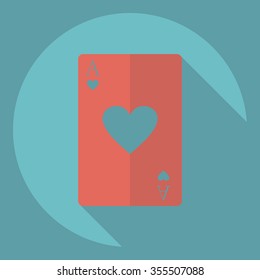 Flat modern design with shadow  Icon poker 