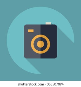 Flat modern design with shadow Icon camera