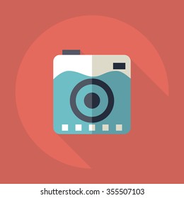 Flat modern design with shadow Icon camera