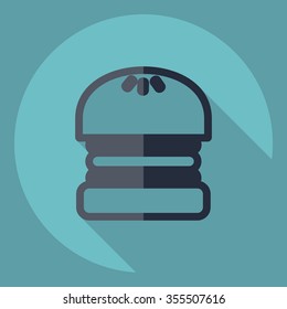 Flat modern design with shadow  Icon burger