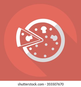 Flat modern design with shadow  Icon pizza