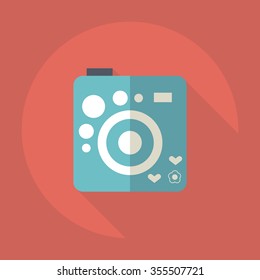 Flat modern design with shadow Icon camera