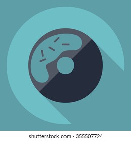 Flat modern design with shadow  Icon donut