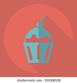 Flat modern design with shadow  Icon cake