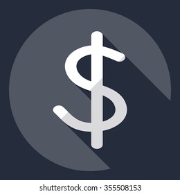 Flat modern design with shadow  Icon dollar