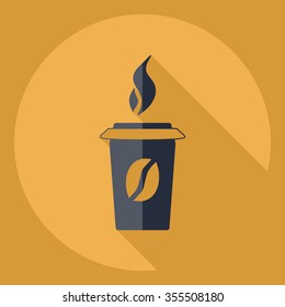 Flat modern design with shadow  Icon coffee