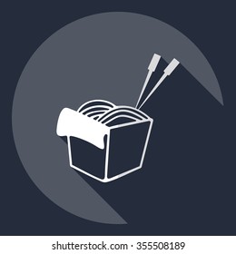 Flat modern design with shadow  Icon noodles