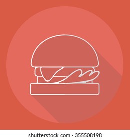 Flat modern design with shadow  Icon hamburger