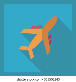 Flat modern design with shadow Icon aircraft