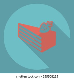 Flat modern design with shadow  Icon cake