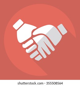 Flat modern design with shadow  Icon handshake