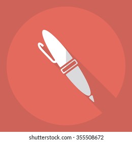 Flat modern design with shadow  Icon pen