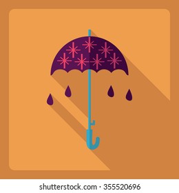 Flat modern design with shadow  Icon snow umbrella