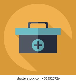 Flat modern design with shadow  Icon doctor's bag