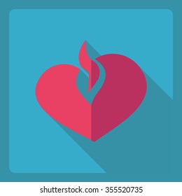 Flat modern design with shadow  Icon heart