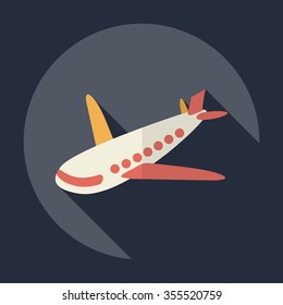 Flat modern design with shadow Icon  aircraft