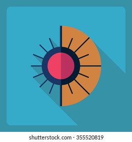 Flat modern design with shadow  Icon wind direction