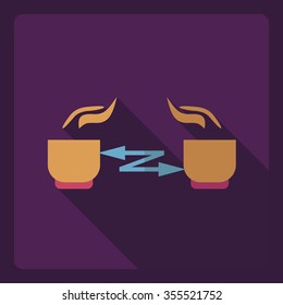Flat modern design with shadow  Icon lunch