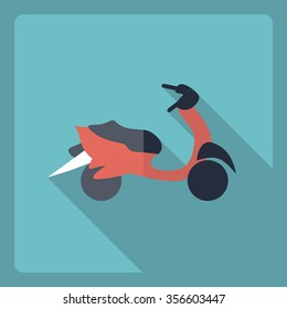 Flat modern design with shadow  Icon scooter