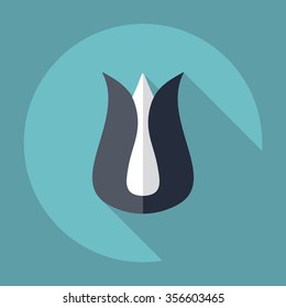 Flat modern design with shadow Icon  flower
