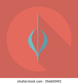 Flat modern design with shadow Icon  flower