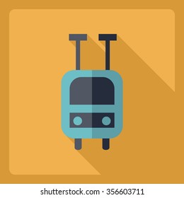 Flat modern design with shadow  Icon trolleybus
