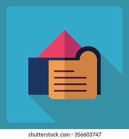 Flat modern design with shadow  Icon message