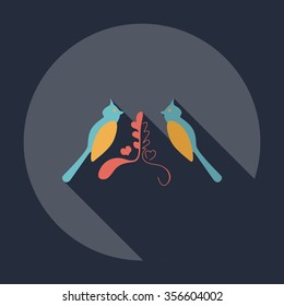 Flat modern design with shadow Icon  dove