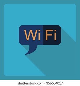 Flat modern design with shadow  Icon wi-fi