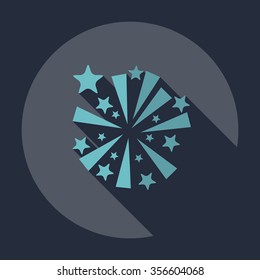 Flat modern design with shadow Icon  firework
