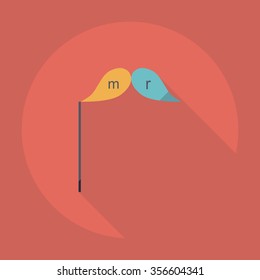 Flat modern design with shadow Icon  mustache