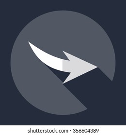 Flat modern design with shadow Icon  arrow
